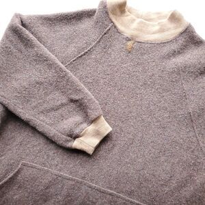 Vintage Handmade Wool GI Blanket Pullover Mens 2XLT or XXL Tall Brown FLAWS